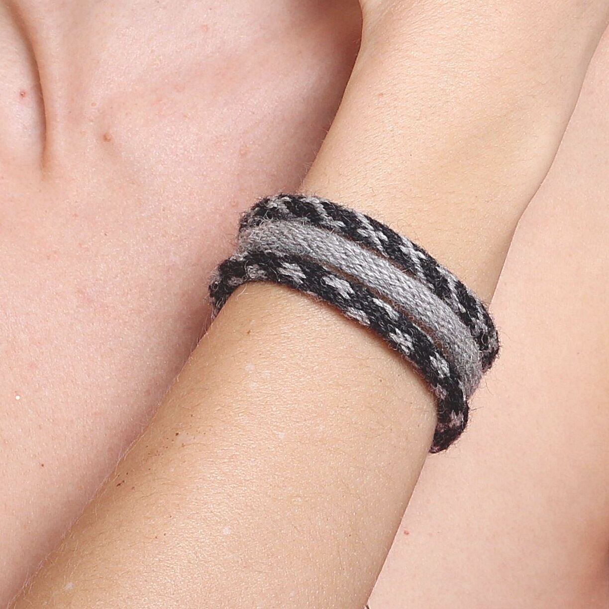 TEHILAH alpaca bracelet - dark greys - Image 13