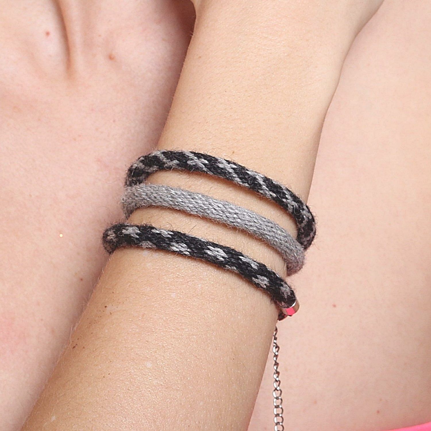 TEHILAH alpaca bracelet - dark greys - Image 14