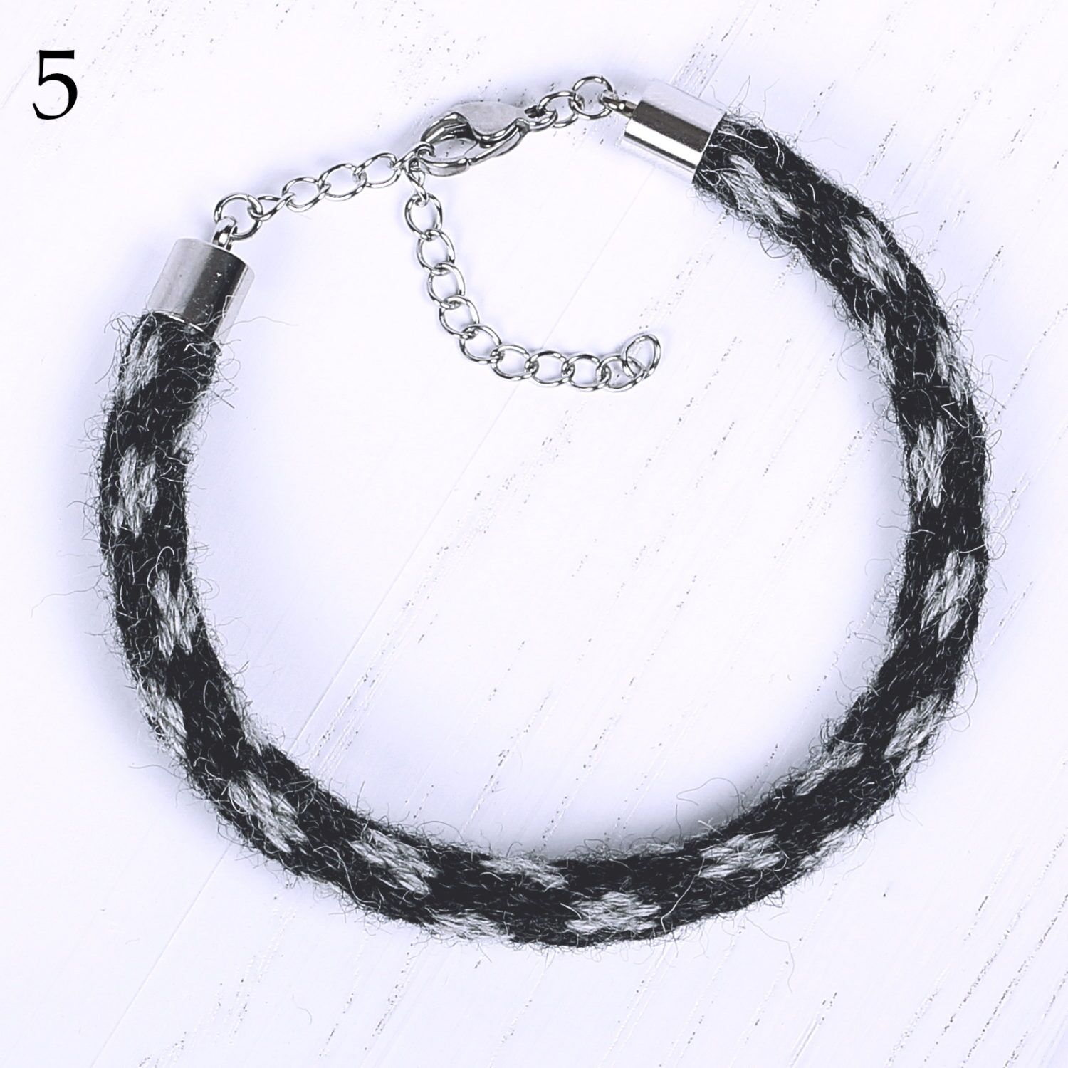 TEHILAH alpaca bracelet - dark greys - Image 2