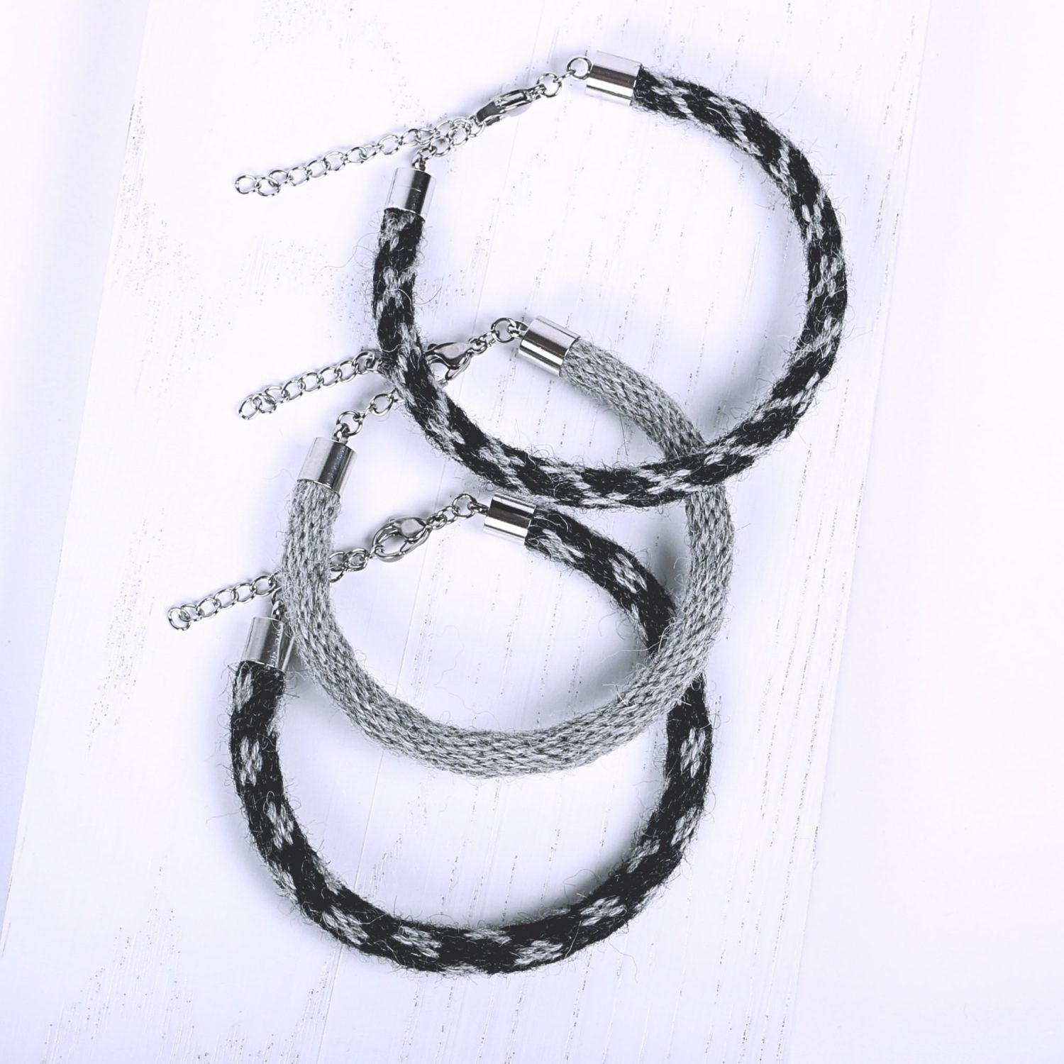 TEHILAH alpaca bracelet - dark greys - Image 5