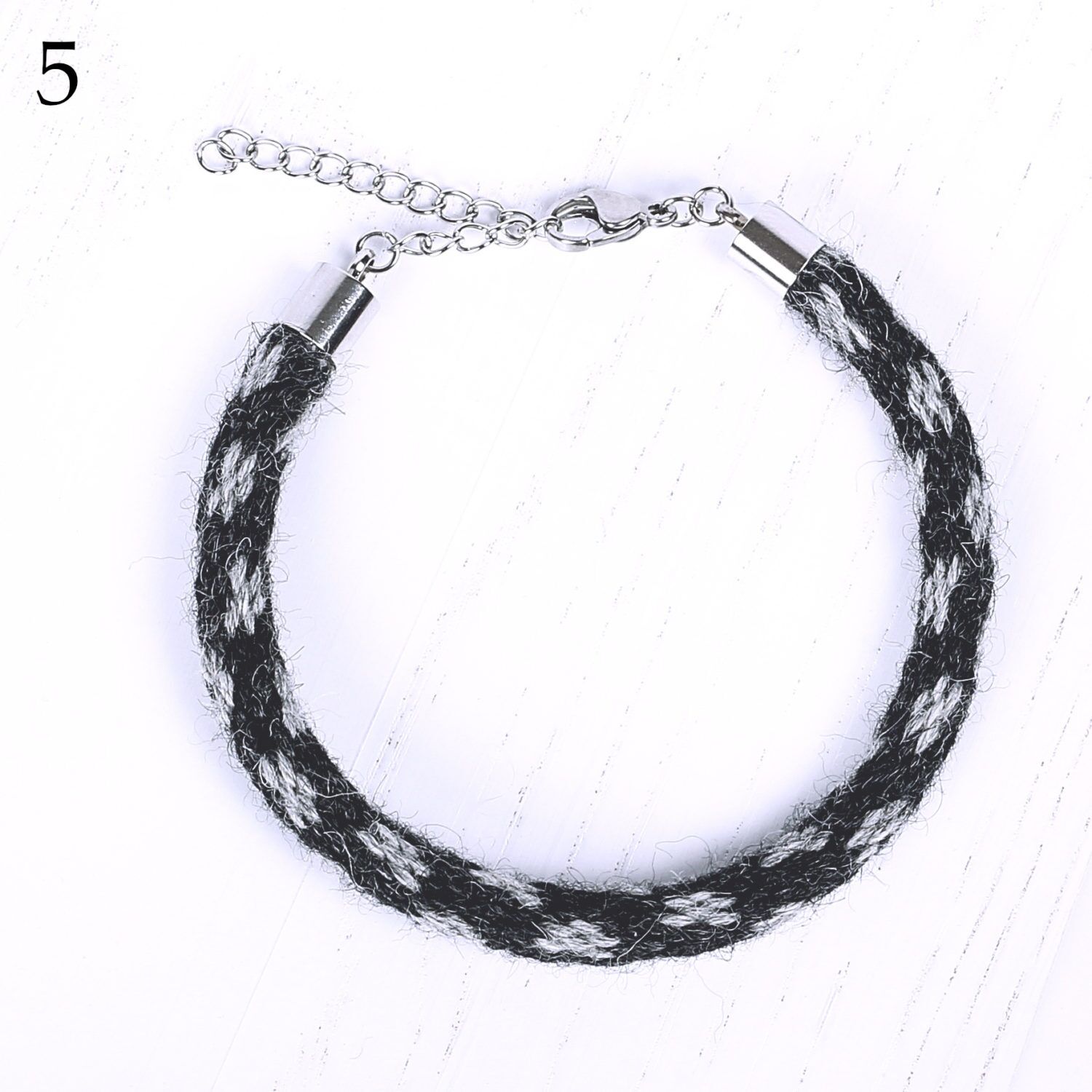 TEHILAH alpaca bracelet - dark greys - Image 6