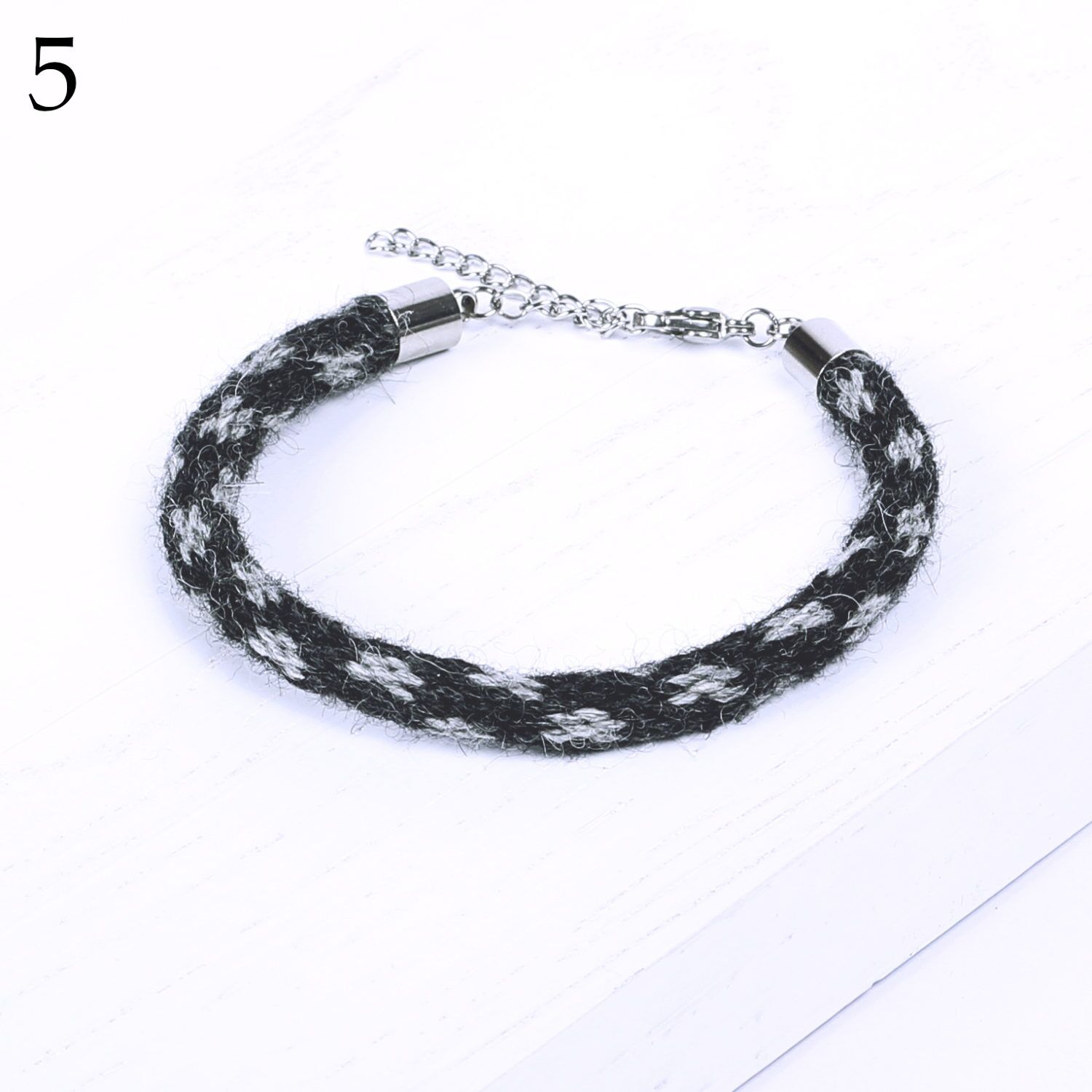 TEHILAH alpaca bracelet - dark greys - Image 7