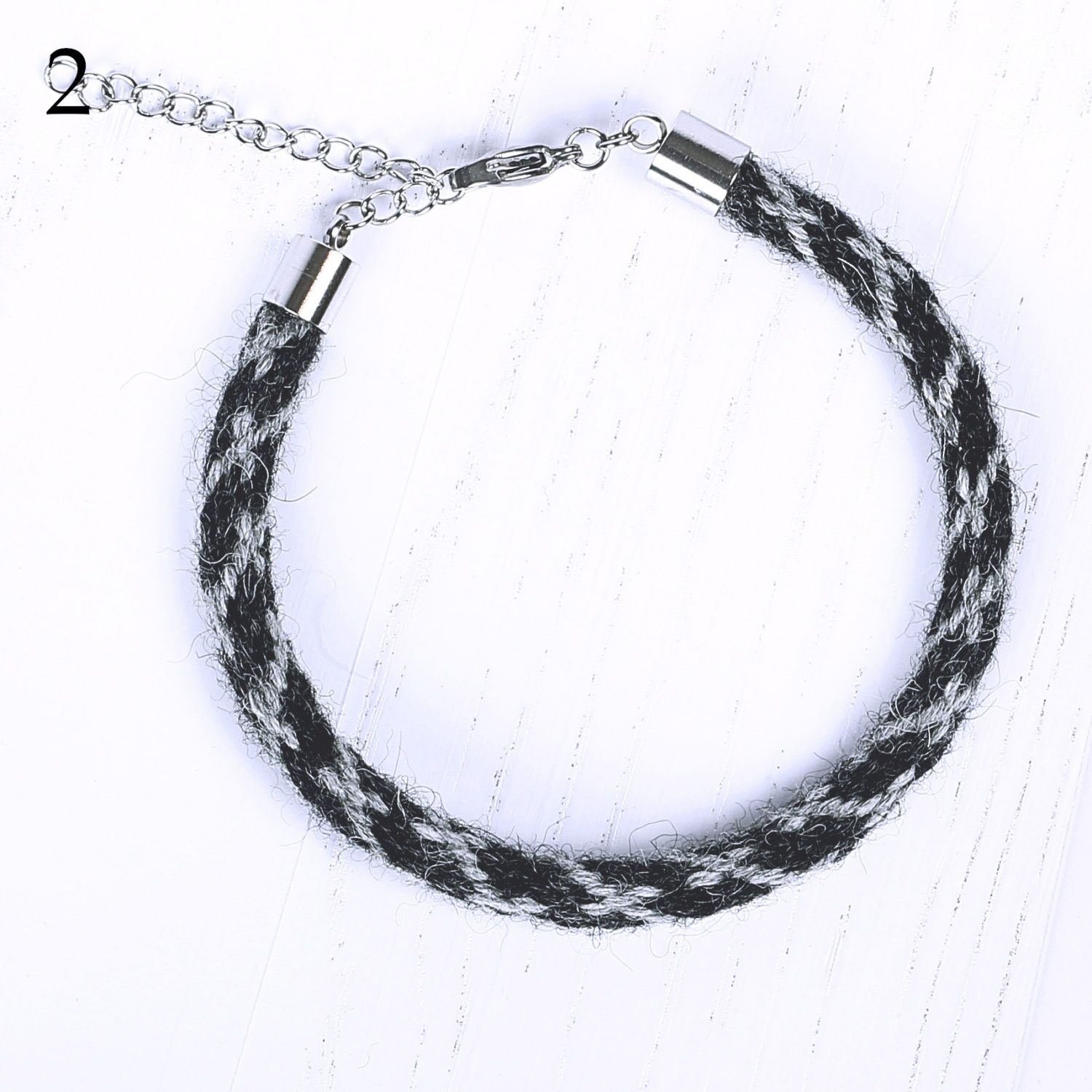TEHILAH alpaca bracelet - dark greys - Image 8