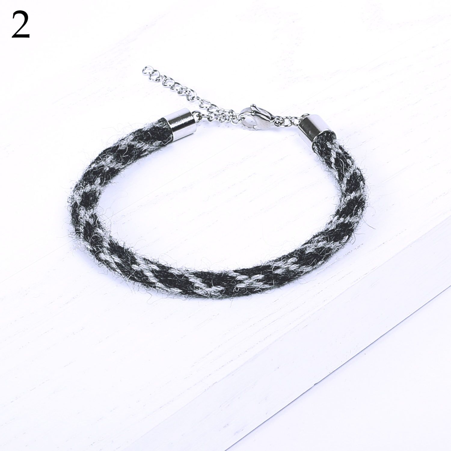 TEHILAH alpaca bracelet - dark greys - Image 9
