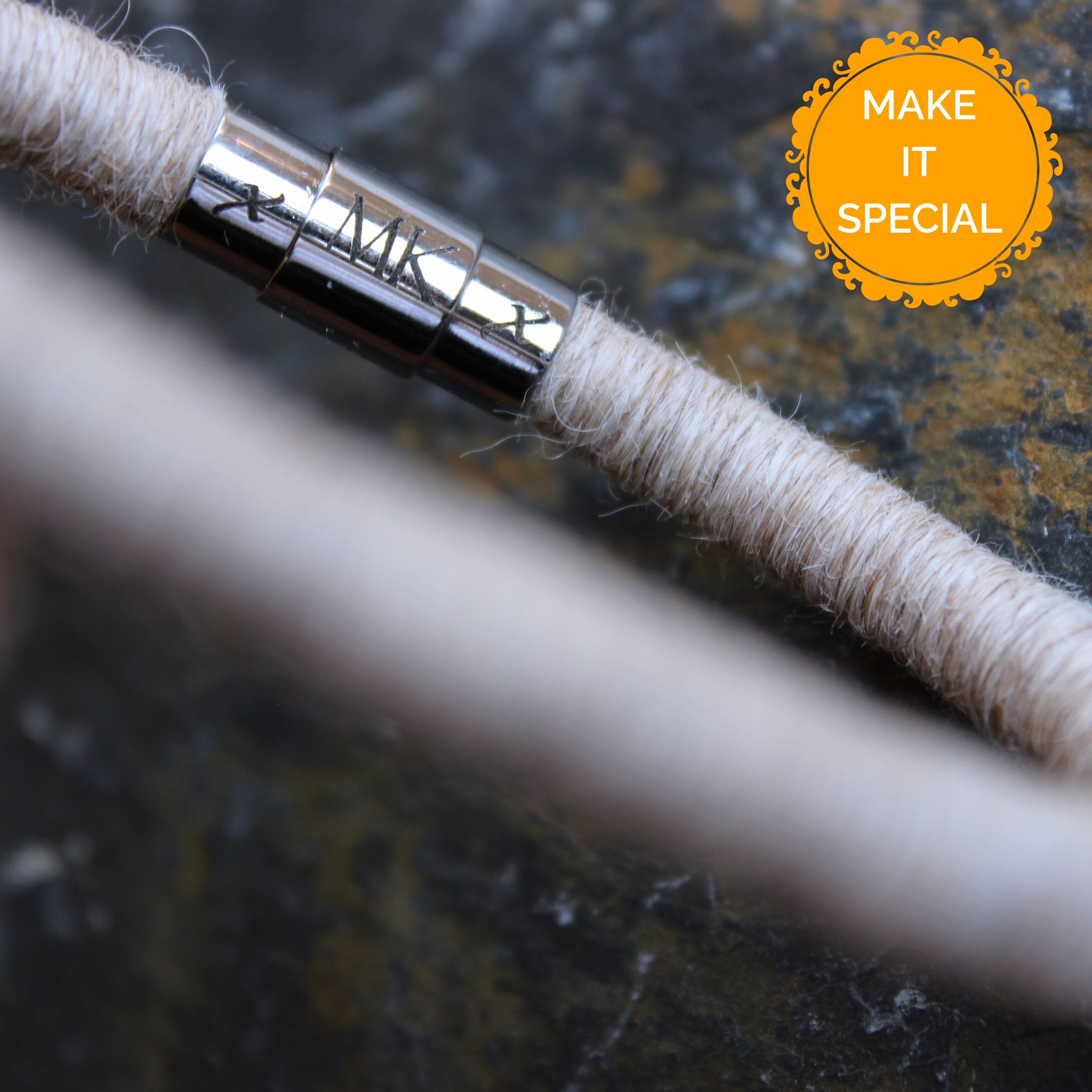 Personalised DEZRON men's alpaca bracelet