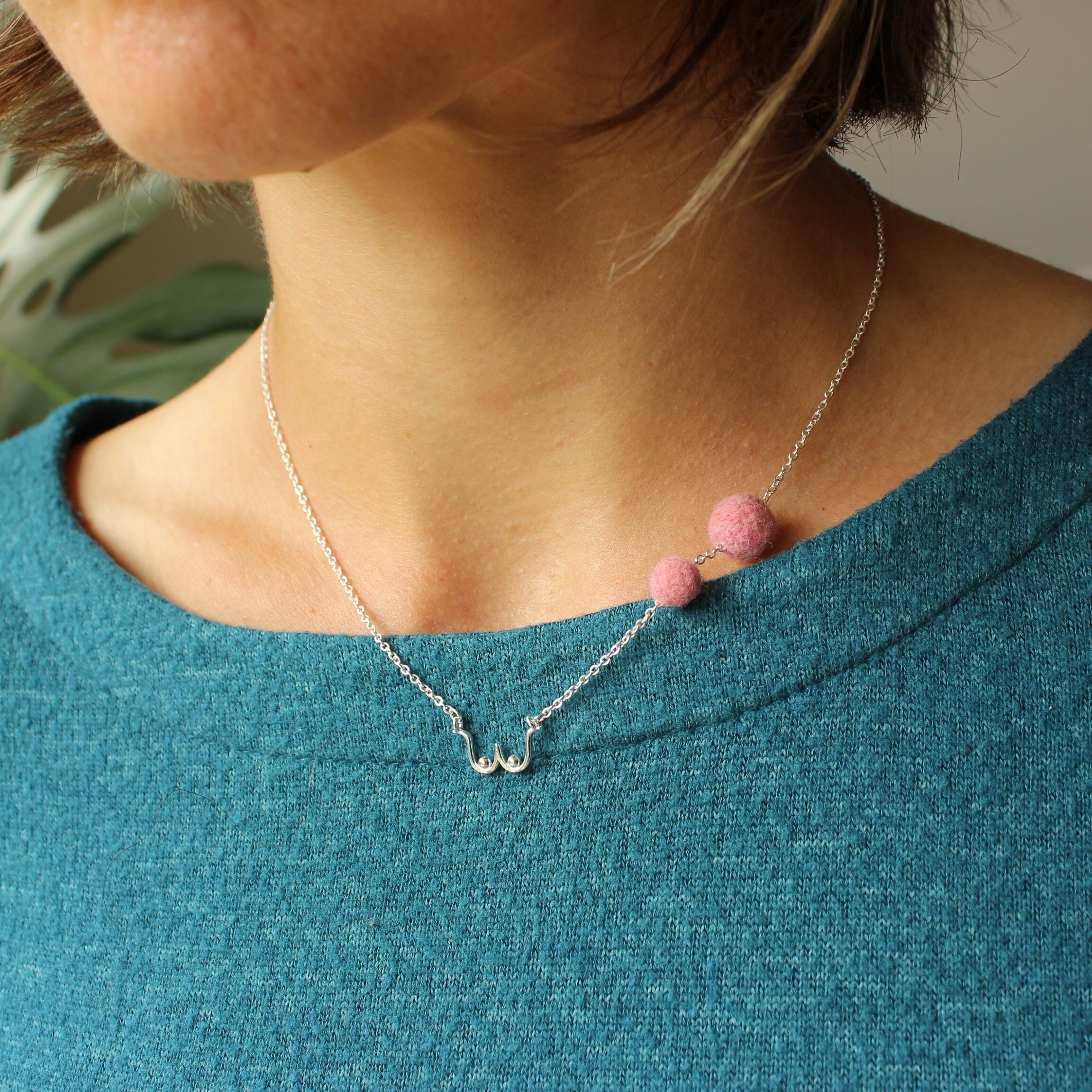 Terrible Titties silver plated petite necklace - Image 4