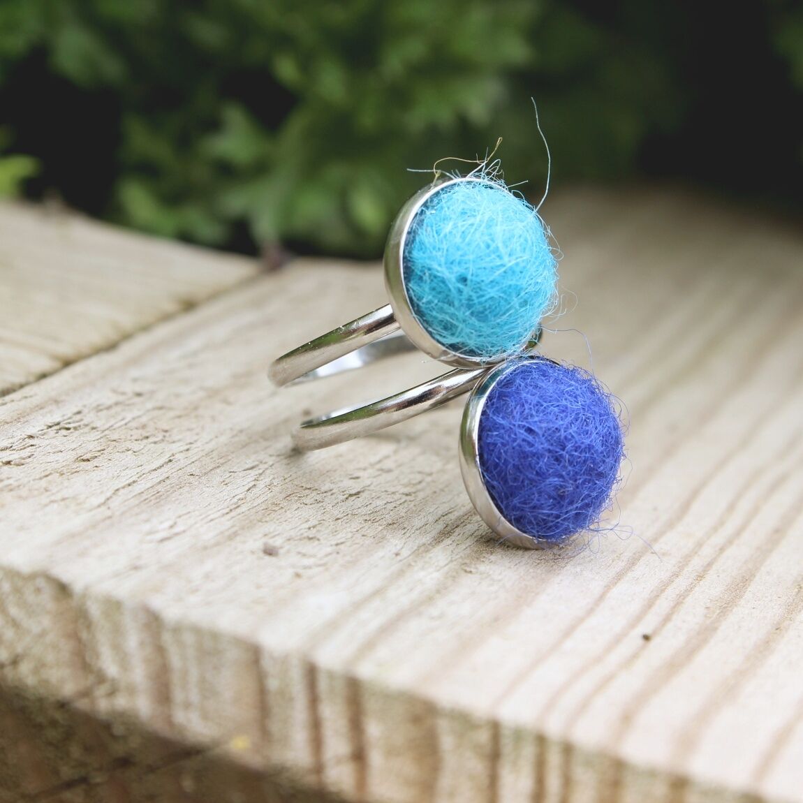 IDMA felted alpaca ring ethical double statement colourful