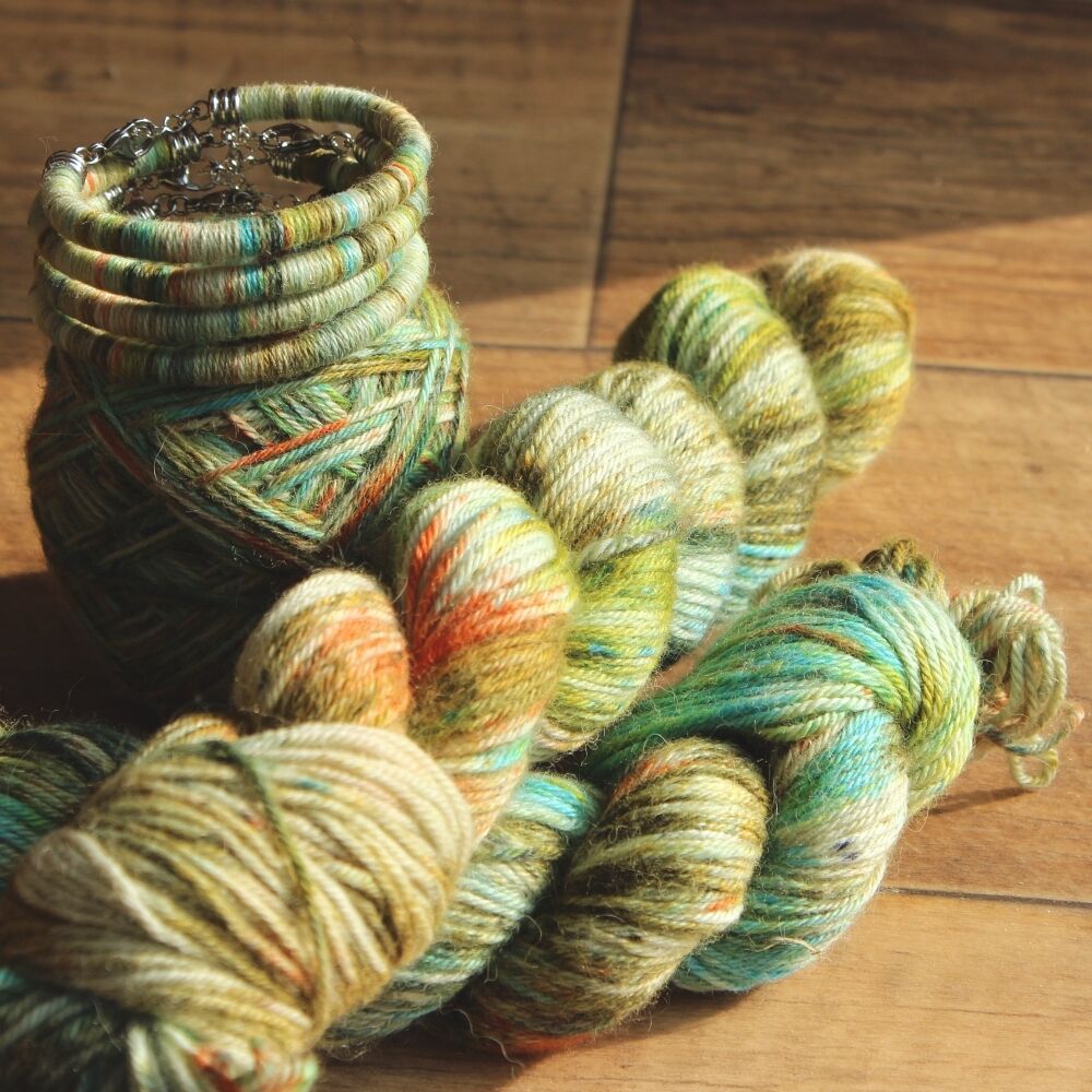 hand-dyed ethical alpaca bracelet