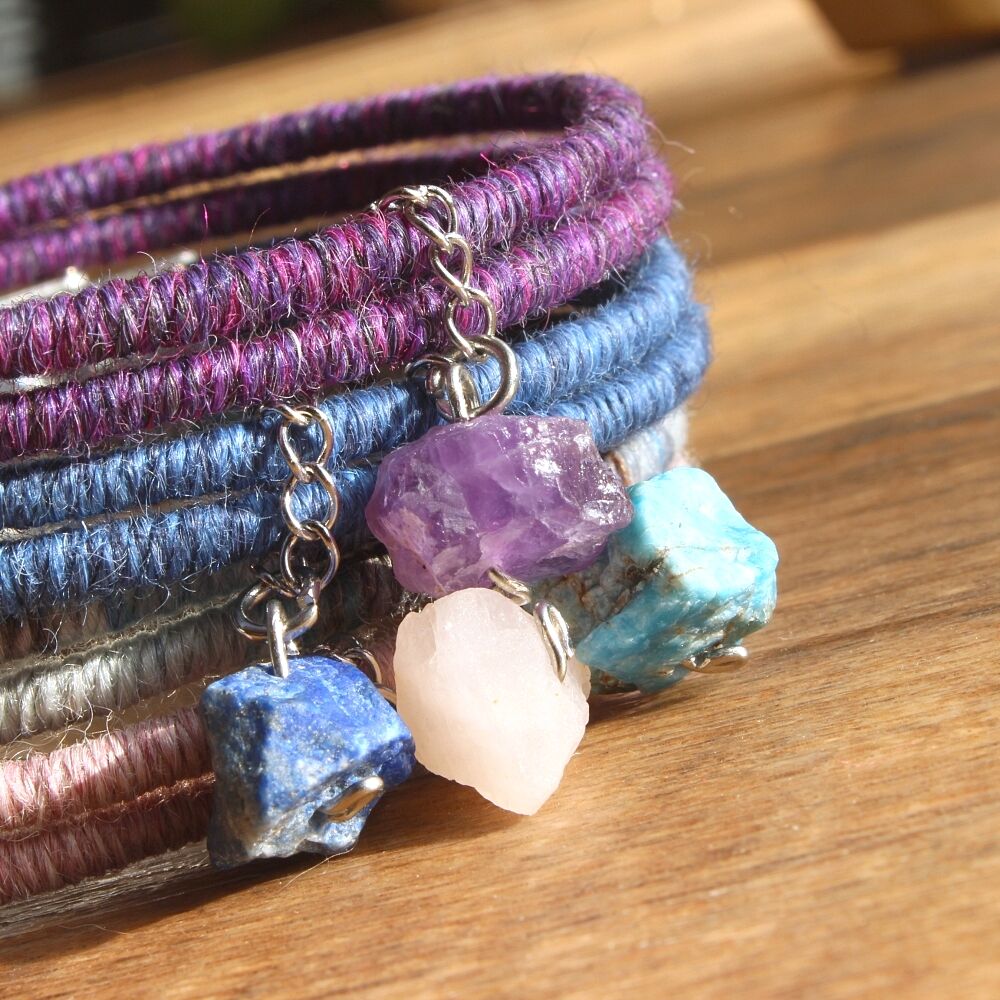 QUANDISA stone alpaca yarn bracelets